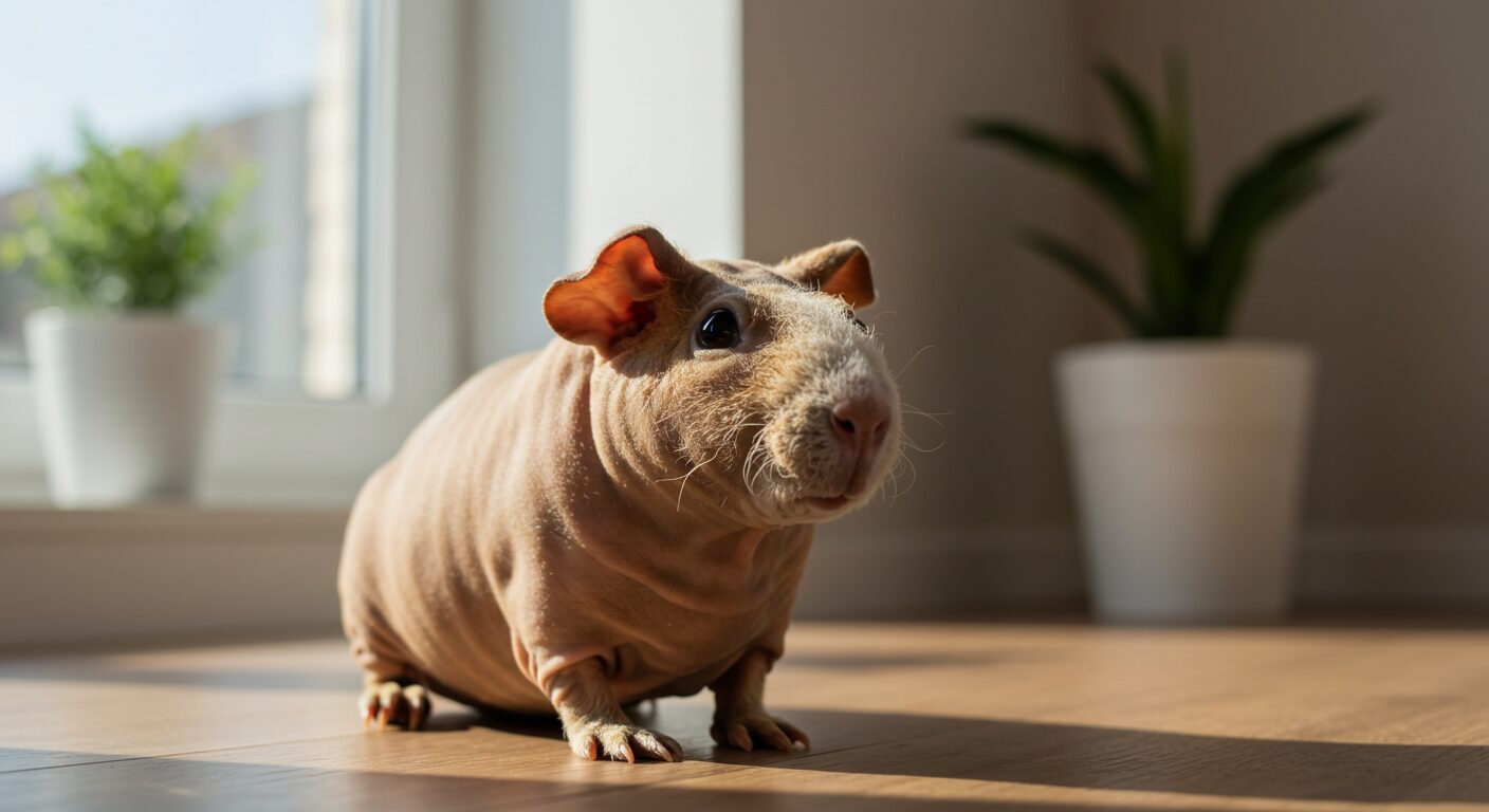 【スキニーギニアピッグ】豚のような小動物の飼育ガイド：特徴・寿命・飼い方と注意点