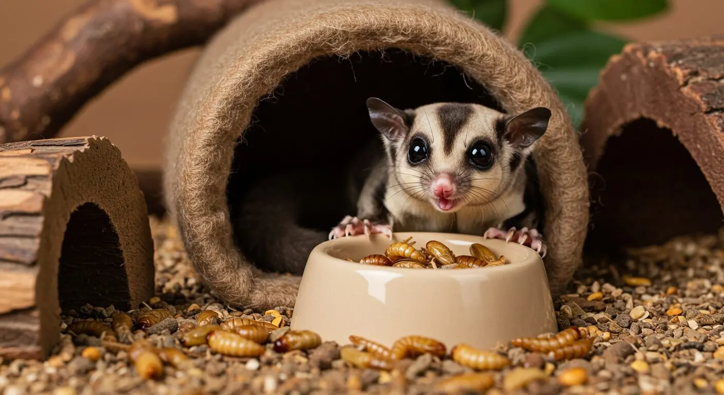 【飼育ガイド】フクロモモンガに幼虫を与えても大丈夫？安全な餌とケアのポイント