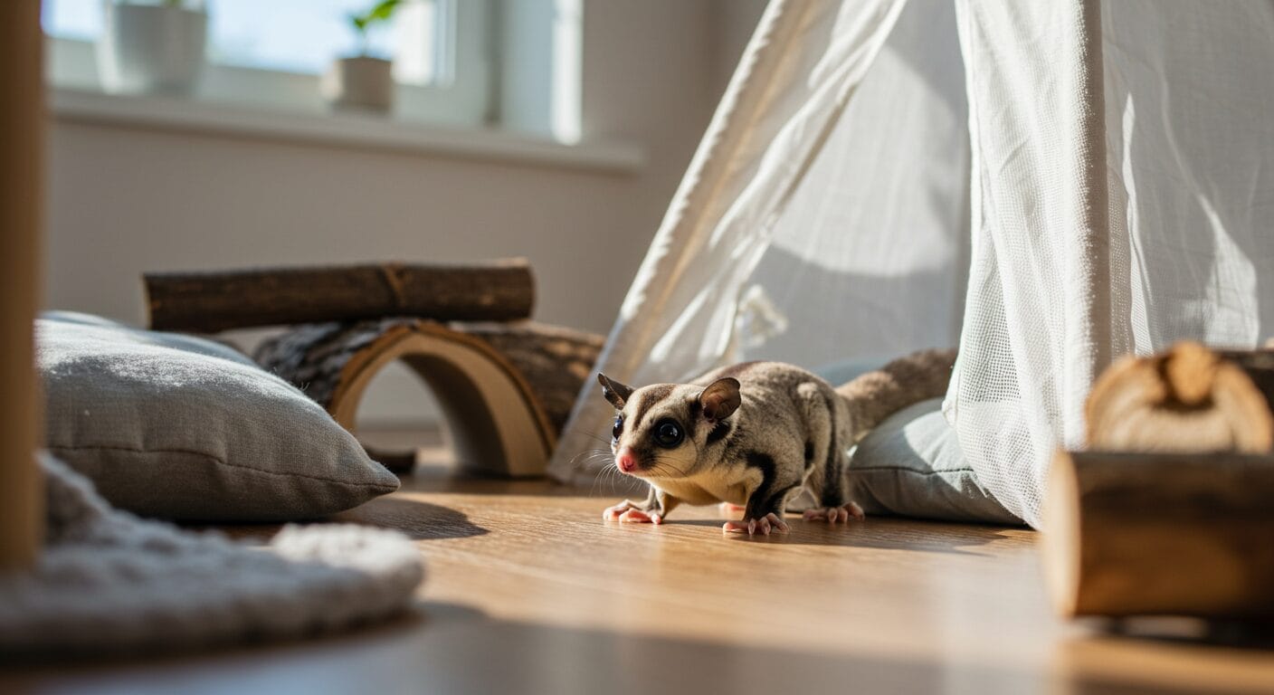 フクロモモンガの部屋んぽ時間ガイド｜安全で楽しい空間づくりと蚊帳んぽの始め方