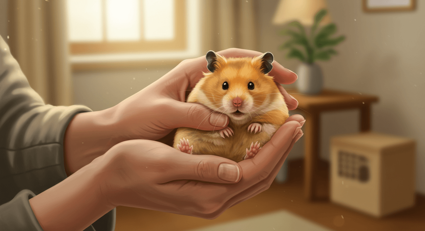 ゴールデンハムスターの持ち方ガイド｜正しい方法でハムスターを安全に抱っこする方法
