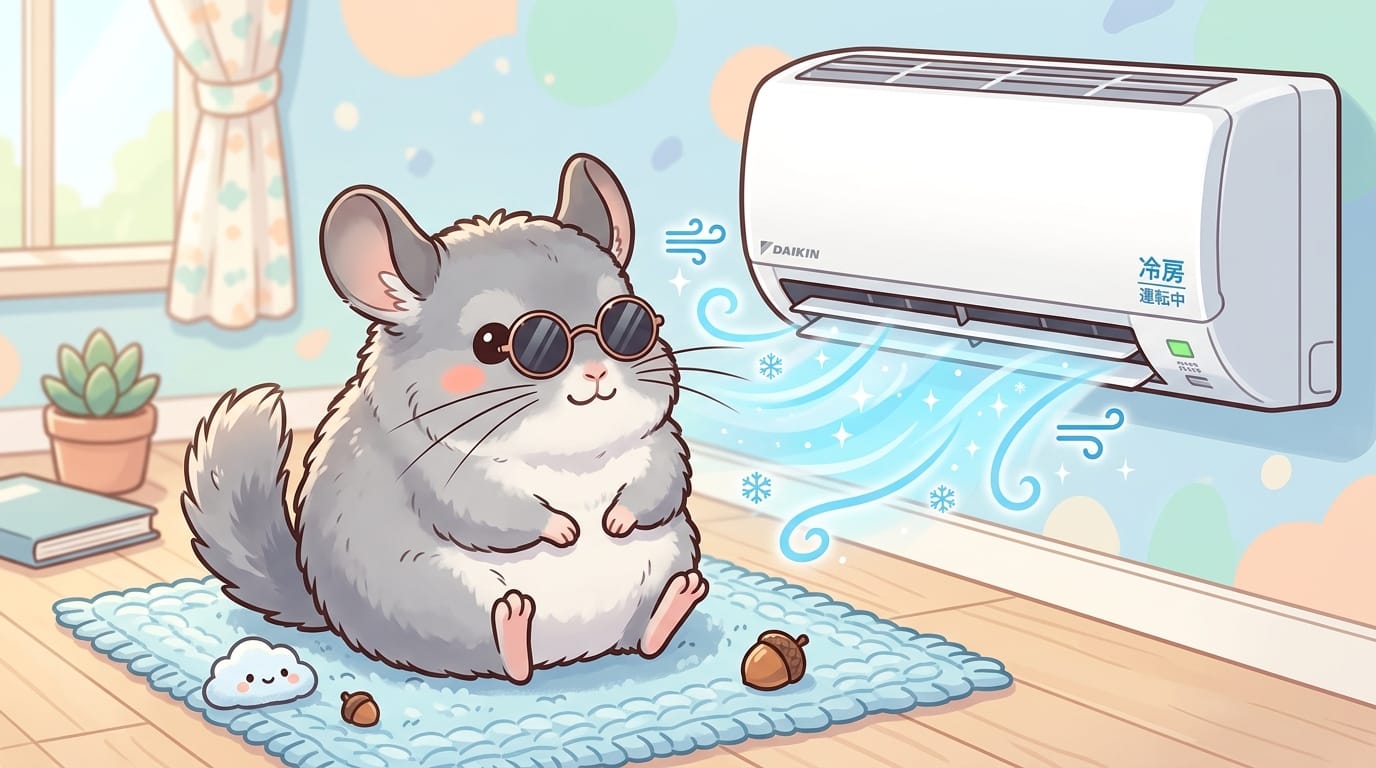 チンチラの命を守る！真夏のクーラー設定と「これだけはやって！」っていう暑さ対策の教科書